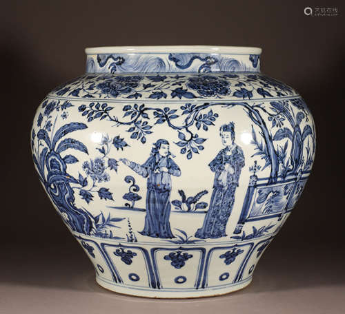 Yuan blue and white pot