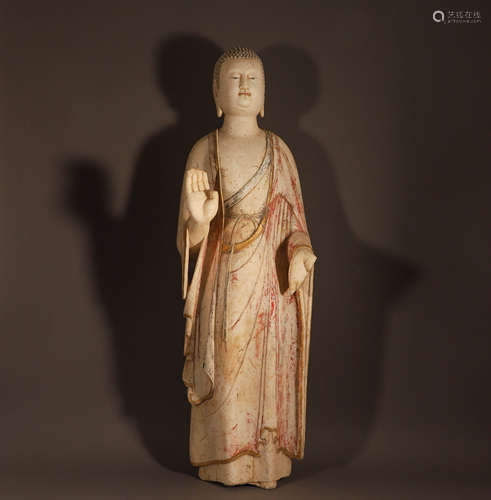 White marble statue of Sakyamuni