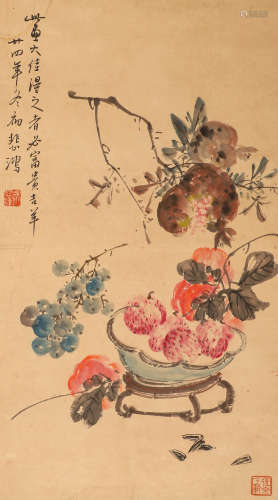 Chinese ink painting Xu Beihong's paper flowers