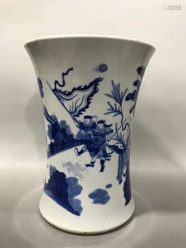 CHINESE BLUE AND WHITE VASE ,DECORATED WITH FIGURES ,H27.5CM...