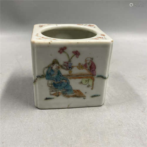 CHINESE FAMILLE ROSE BRUSH WASHER , H7.3CM D6.5CM