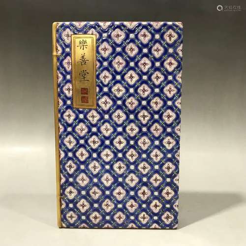 CHINESE PORCELAIN FAMILLE ROSE  PAPER WEIGHT ,BOOK STYLE ,10...