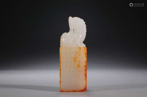 CHINESE JADE SEAL , 3.1X2.8X8.8CM