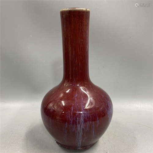 CHINESE SANG-DE-BOEUF BOTTLE VASE, H17CM