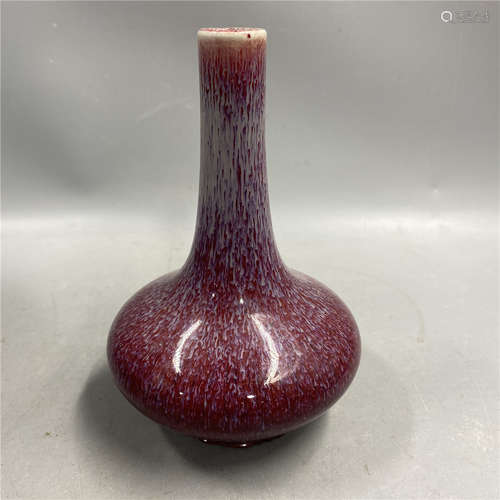 CHINESE SANG-DE-BOEUF BOTTLE VASE, H15CM