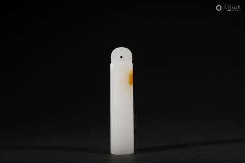 CHINESE JADE TUBE , 7CM X 1.5CM