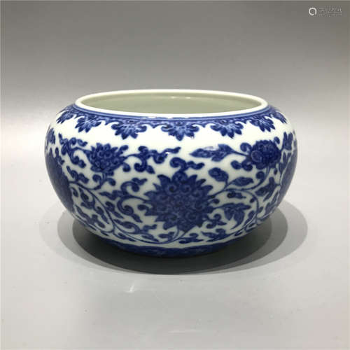 CHINESE BLUE AND WHITE BRUSH WASHER ,D10.5CM H8CM