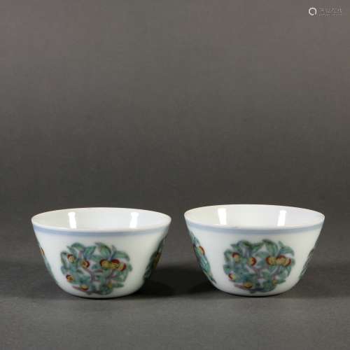 Doucai Porcelain Cups, China