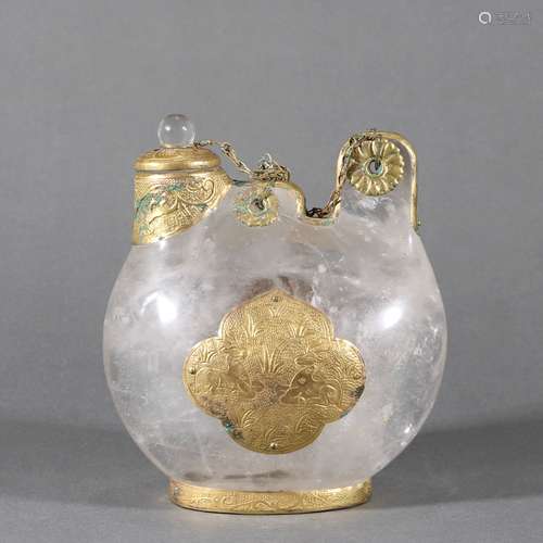 Crystal Gold Gilded Pot, China