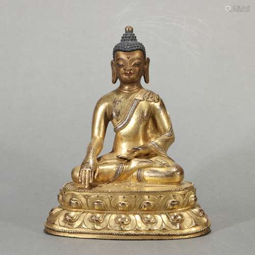 Bronze Gold Gilded Statue Of Buddha, China