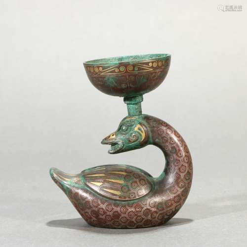 Bronze Gold Silver Painted Oil Lamp, China