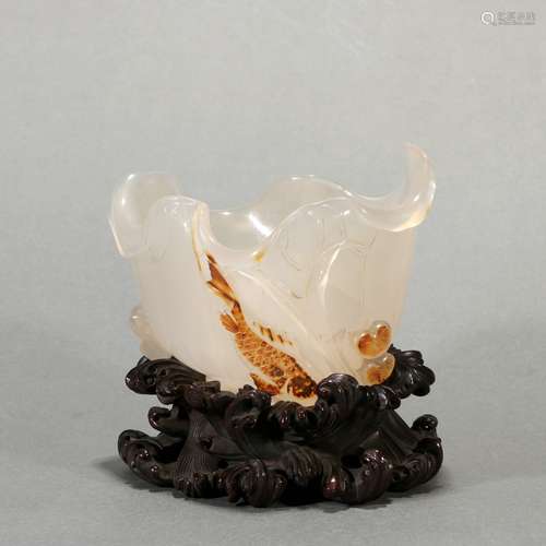 Agate Lotus Ornament, China