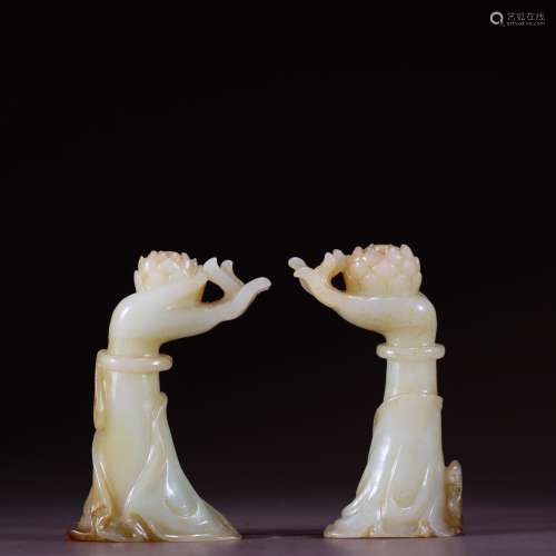 Pair Of Hetian Jade Incense Vessel, China