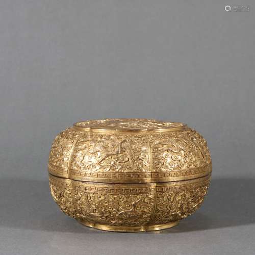 Bronze Gold Gilded Box, China