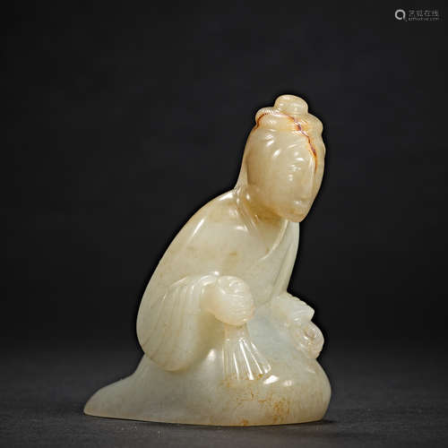 China, Han Dynasty, Hetian Jade, kneeling, Jade people