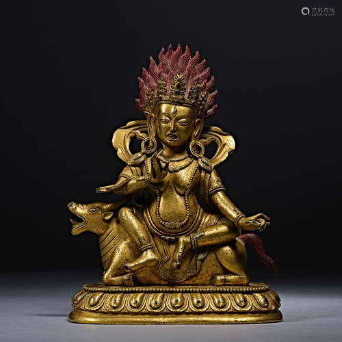 China, Qing Dynasty, Gilt Bronze , Buddha statue