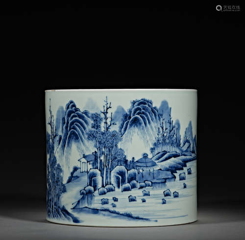 China,Qing Dynasty Kangxi,  blue and white,  Porcelain, Pen ...