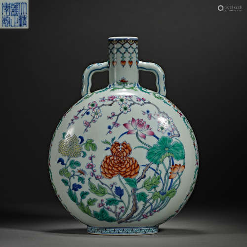 China,Qing DynastyYongzheng, Famille Rose, BAO YUE, Bottle