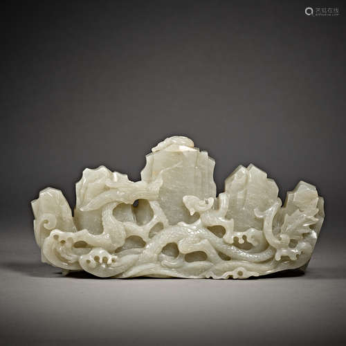 China,Qing Dynasty Qianlong, Hetian Jade, Pen Rack