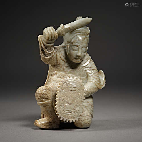 China, Tang Dynasty, Hetian Jade, Warrior