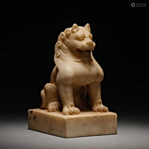 China, Tang Dynasty, White stone, Lion statue