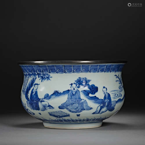 China, Qing Dynasty,  blue and white,  Porcelain, Bowl