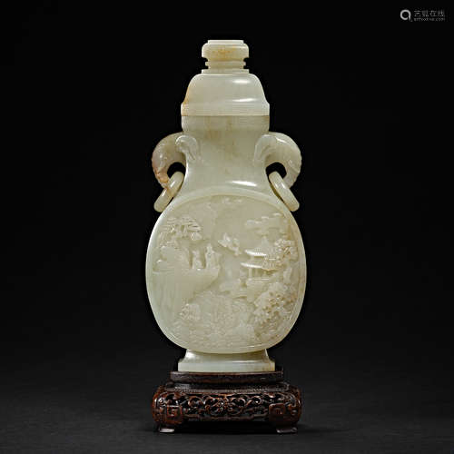 China, Qing Dynasty, Hetian Jade, Jade Bottle