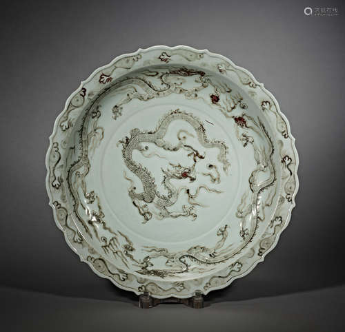 China, Yuan Dynasty, YOU LI HONG, Porcelain, Plate