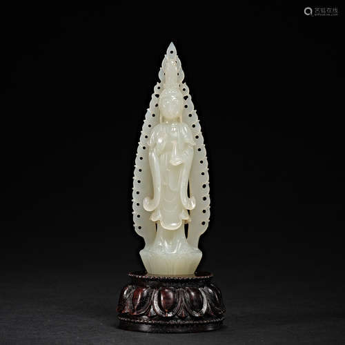 China,Qing  Dynasty, Hetian Jade, Buddha statue