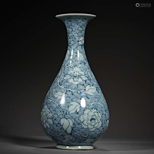 China,  blue and white,  Porcelain, Bottle