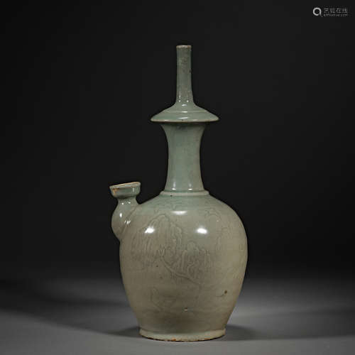 Korean, Celadon, Bottle (repaired after breakage)