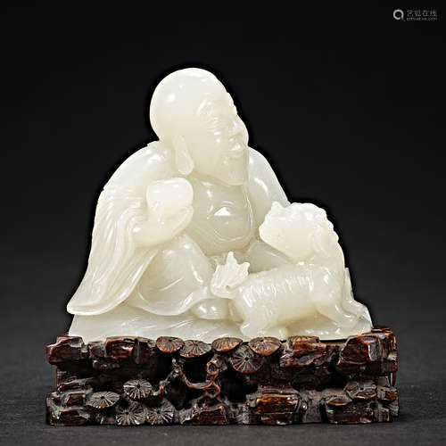 China, Qing Dynasty, Hetian Jade, Personage Carving