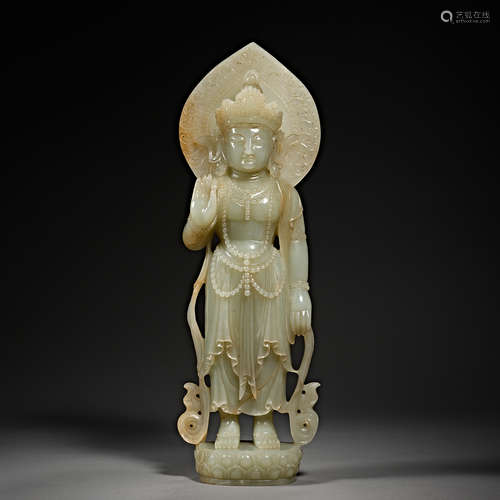 China, Tang Dynasty, Hetian Jade, Jade Buddha statue