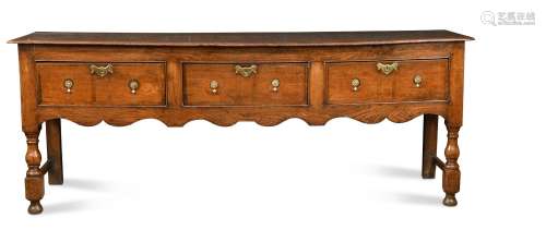 An oak dresser, 18th century,