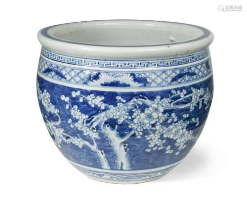 A Chinese blue and white export jardiniere, late 19th centur...