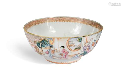 A large Chinese punch bowl, Qing Dynasty, (1736-95),