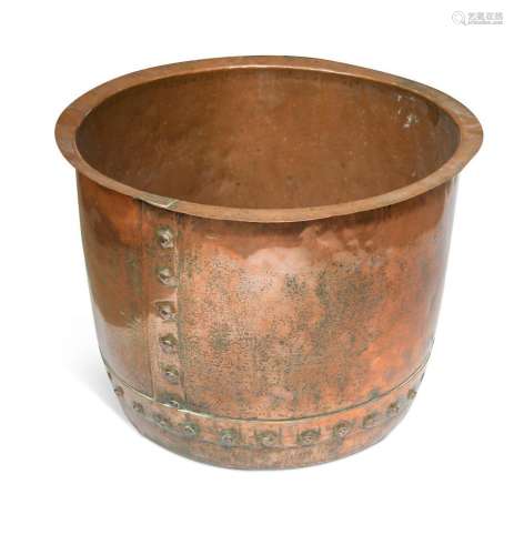 A polished copper log bin, 19th century,
