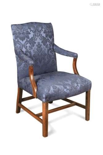 George III mahogany open armchair,