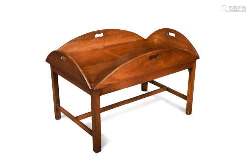 A mahogany butler's tray on stand, 20th century,