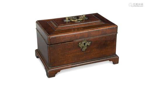 A George III mahogany tea caddy,