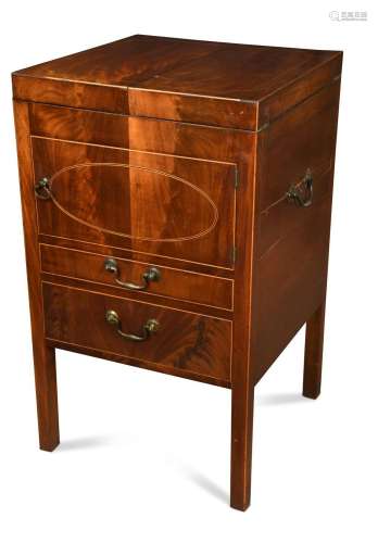 George III inlaid mahogany washstand,