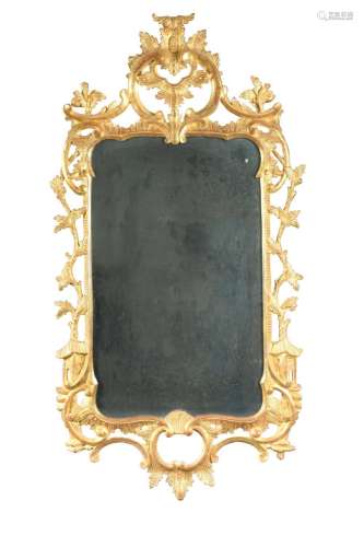 A George III carved giltwood mirror,