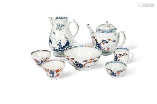 A collection of Lowestoft Redgrave pattern porcelain,