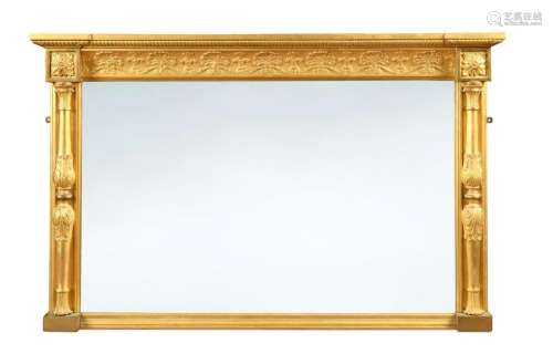 A gilt frame landscape mirror, early 19th century,