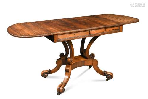 A Victorian rosewood sofa table,