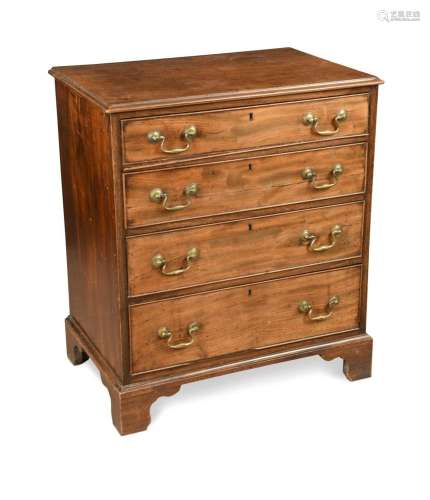 A George III and later mahogany chest of drawers,