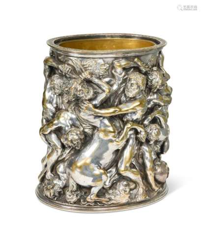 Henri Picard (French, fl. 1831-1864), a silvered bronze vase...