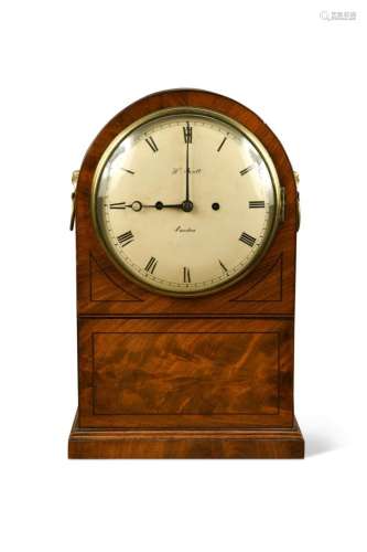 A Regency mahogany dome top bracket clock,