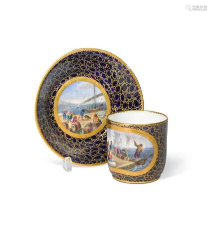 A Sevres cabinet cup and stand,
