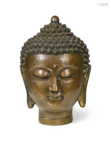 A bronze covered head of Buddha